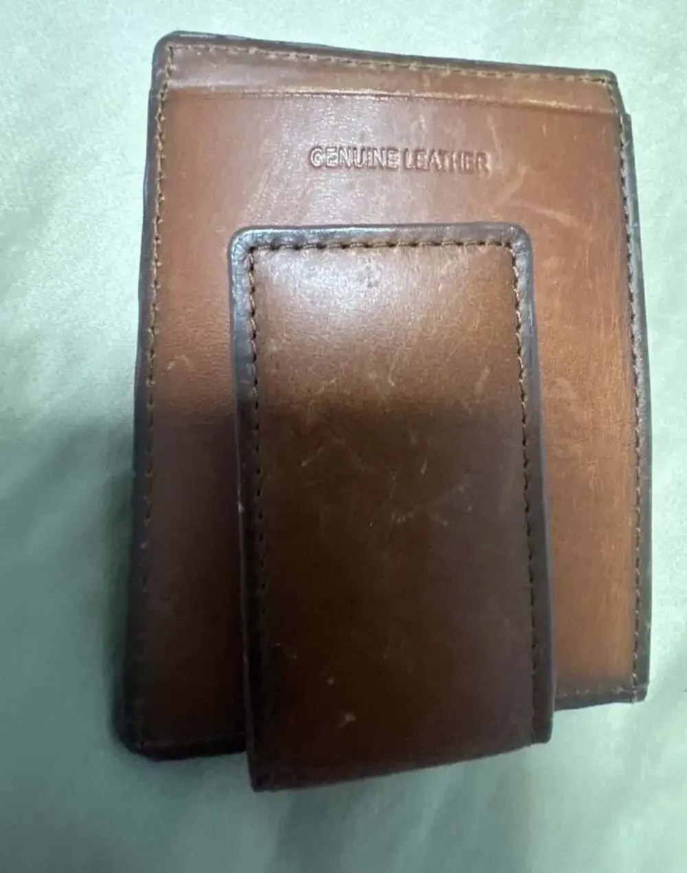 Bill Adler 1981 Crazy Horse Leather Magnetic Money Clip Front Pocket Wallet